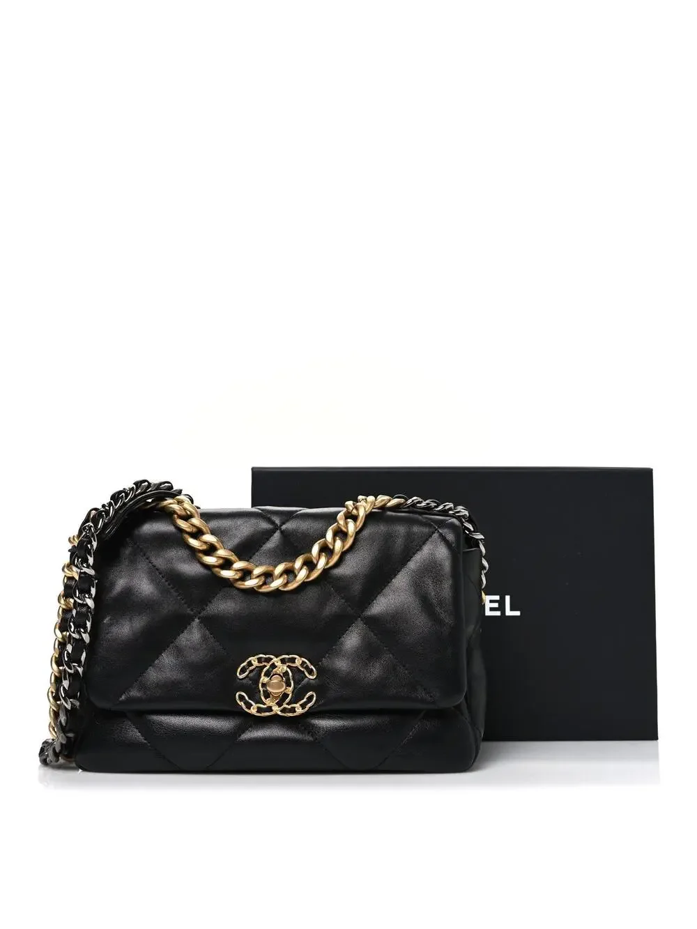 Lambskin Quilted Medium Chanel 19 Flap #300549C50B